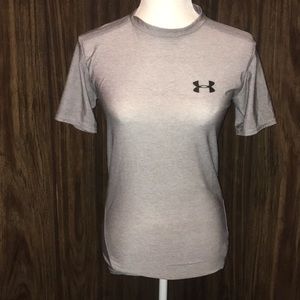 Under armour grey short sleeve, heat gear